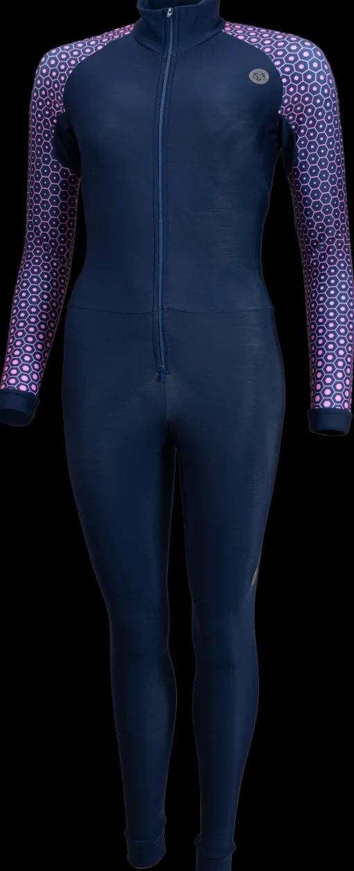 AGU Thermo marathonpak dames marine arm print roze