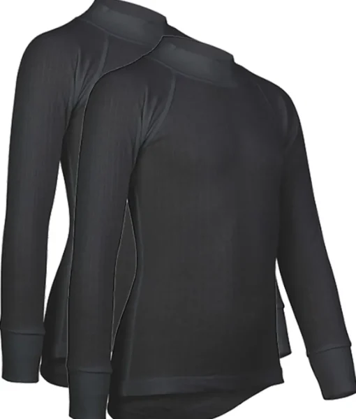 Avento Thermoshirt Junior (lange mouw) 2-Pack 705 ZWART