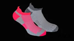 Brooks Unisex Ghost Midweight 2-pack socks [Oxford/asphalt Oxford/brite pink]
