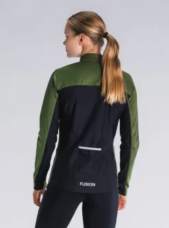 Fusion womens S2 run jacket green