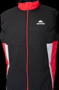 Hunter Bodywarmer/windstopper zwart/rood/grijs