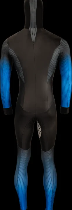 Nice rubber schaatspak power x zwart/blauw