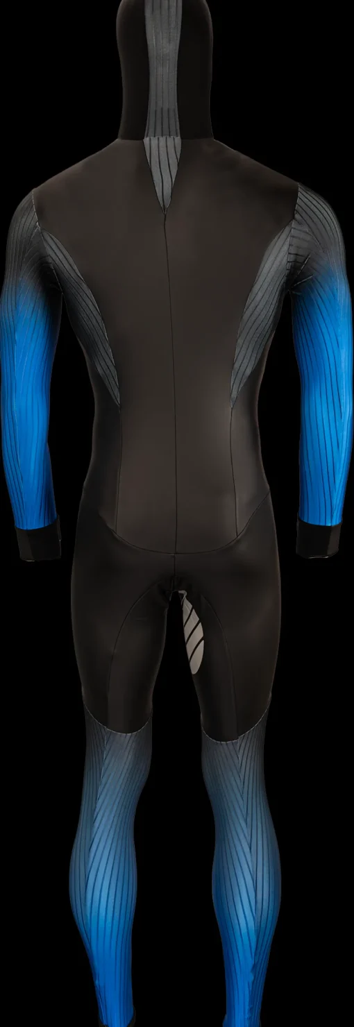 Nice rubber schaatspak power x zwart/blauw