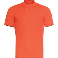 Odlo Essentials Oranje fiets shirt met halve rits