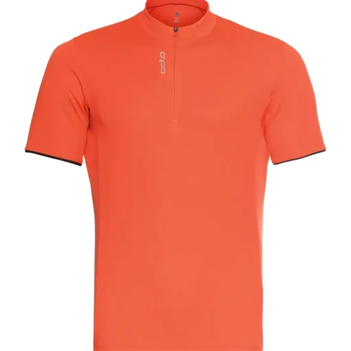 Odlo Essentials Oranje fiets shirt met halve rits