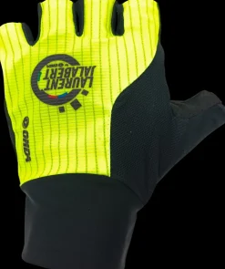 Onda Laurent Jalabert lycra fietshandschoenen geel
