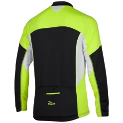 Rogelli Recco Wielershirt lange mouw Zwart/Fluo Geel