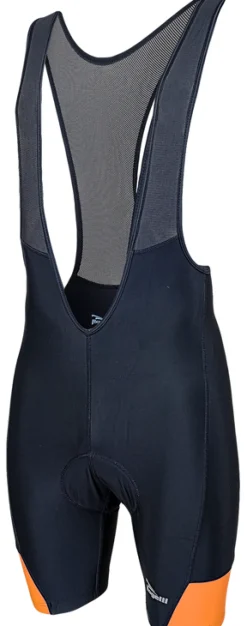 Rogelli wielerbroek Mondovi met bretels zwart/oranje
