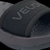 Velous laguna slide dark grey/black