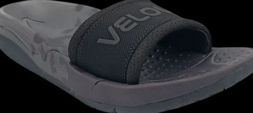 Velous laguna slide dark grey/black