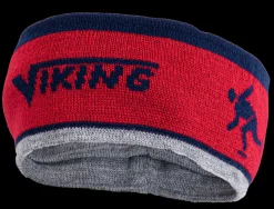 Viking hoofdband-muts rood/grijs